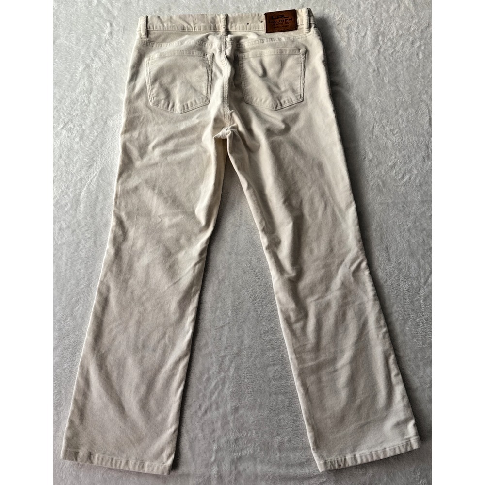 LRL Lauren Jeans Co Corduroy Pants Womens Size 10‎ Ivory Cream Classic Straight - Picture 5 of 16